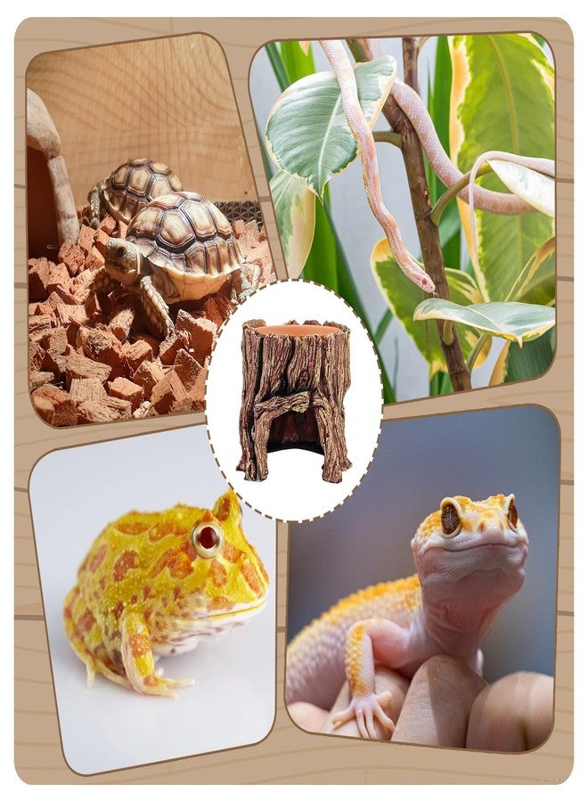 ACOSIY Reptile Hide Cave, 2 in 1 Reptile Humid Hide with Detachable Clay Water Basin, Resin Terrarium Decorations for Leopard Gecko, Crested Gecko, Lizard, Snake, Crabs - Image 5